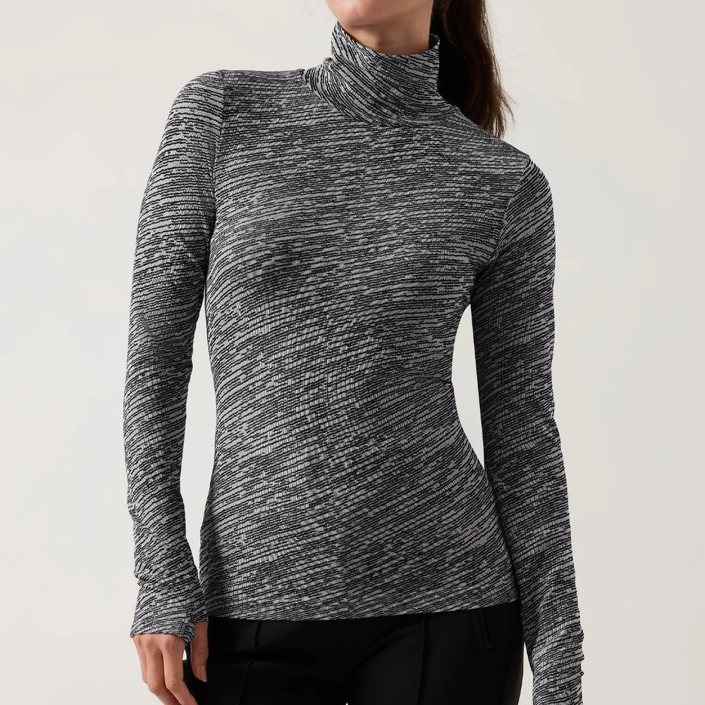 Athleta Flurry Seamless Turtleneck size XXS Wren Black